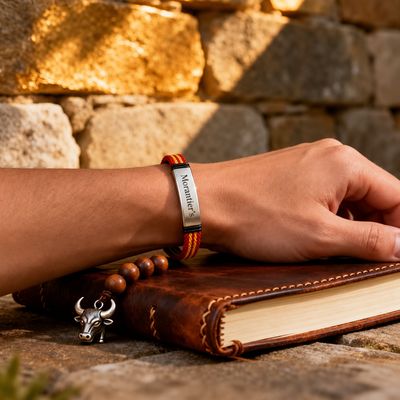 Pulsera artesanal España | Con placa Morantier's - Imagen 4