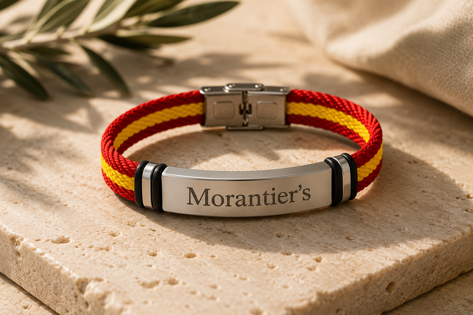 Pulsera artesanal España | Con placa Morantier's - Imagen 3